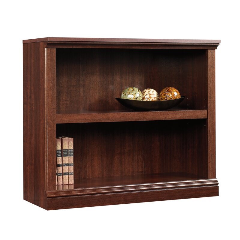 Select Cherry Standard Bookcase Two Open Shelves Provide Space to Display Books, Decorative Displays Fit Any Room, Office, or Living Room