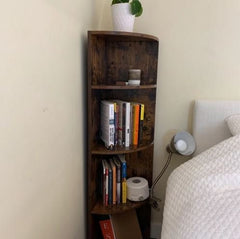 Corner Bookcase Rustic Corner Shelf Artistic Shape and Curved Shelves Organize and Display your Books and Other Decorations