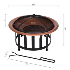 Bacus Steel Wood Burning Fire Pit