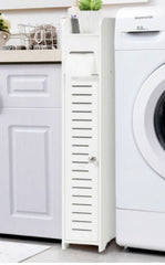 Small Bathroom Storage Corner Floor Cabinet Tissue Corner Stand Cabinet Storage Space with 1 Top Tissue Compartment, 2 Bottom Shelves