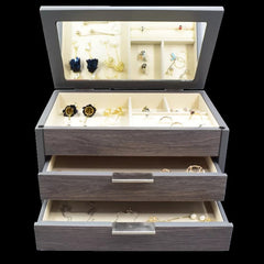 Wooden Jewelry Box Organizer With pullout drawers , for necklace rings and watches