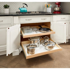 Slide-A-Shelf Made-To-Fit Standard Slide-Out Shelf, Full Extension, Choice of Custom Size and Solid Wood Front Pull Out Drawer