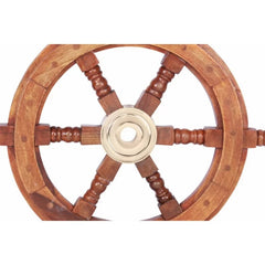 Brookvale Bilbao Ship Wheel Sculpture with Awe-inspiring Grand Nautical Decor