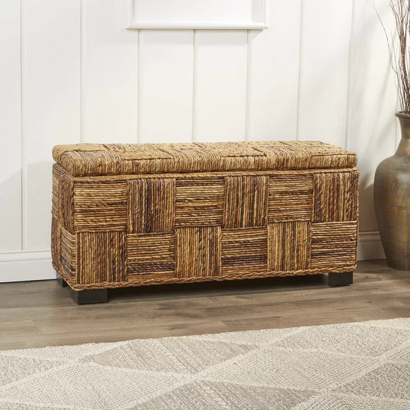 Cendejas Wicker Flip Top Storage Bench