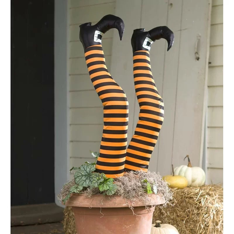 Halloween Witch Leg Figurine (Set of 2)