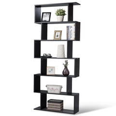 6-Tier S-Shaped Style Storage Bookshelf