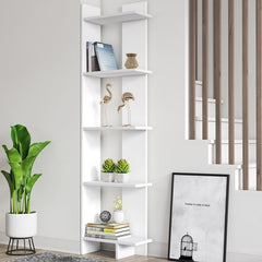 Corner Bookcase  Ladder Corner Unit Bookcase Displays Your Books and Decor Fit Right in The Corner of Your Room Perfect for Space Saving