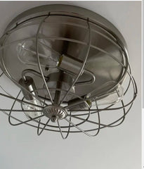 3 - Light 15'' Caged Geometric Flush Mount Ceiling Flush Mount Fixtures Bring Industrial and Vintage Style Anti-Corrosion Performance