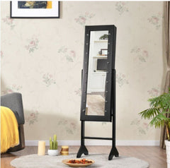 Mirrored Jewelry Cabinet Armoire Organizer with LED lights Jewelry Cabinet Can Get All Your Jewelry Organized