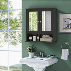 Bathroom Wall Mount Mirror Cabinet Organizer Wall Cabinet Acts as a Brilliant Space Saver For Your Living Room, Bathroom and More.
