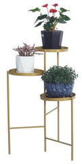 Tri-Level Metal Plant Stand Potted Plant Holder, Gold suitable for any Room in Your Home