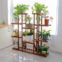 Multi-tier Plant Stand Open Shelves Provide Enough Room for the Natural Growth of Your Potted Plants 9 Tiers 17 Potted Plants