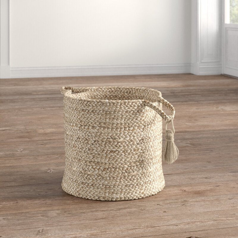 Rattan Basket  19" H x 19" W x 19" D Great Way to Keep Clutter Out of Sight, and are Easy to Move From Room to Room Look with a Boho Flair