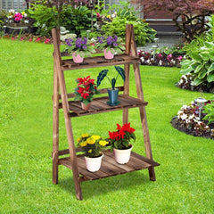 37" H x 24" L x 14" D Rectangular Multi-Tiered Solid Wood Plant Stand  Perfect for Gardens, Decks, Patios, and Greenhouses