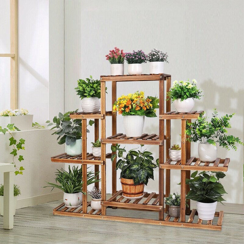 Rectangular Multi-Tiered Plant Stand Flower Shelf Has 6 Tiers, Large Enough To Place 13 Flower Pots Multifunctional Shelf