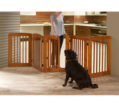 Free Standing Pet Gate with ExtraSsingle Panel Gate and Single Panel Dog Gate with Door and Rubber Foot Stops