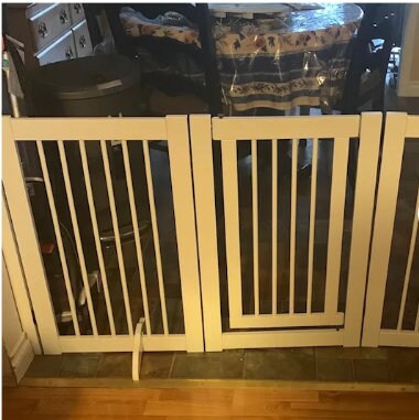 360 Configurable Free Standing Pet Gate Non-Toxic Fit  with any Home Decor Perfect for Stairs, Bedroom, Hallway