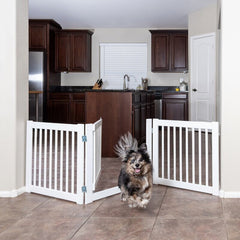 360 Configurable Free Standing Pet Gate Non-Toxic Fit  with any Home Decor Perfect for Stairs, Bedroom, Hallway