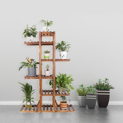 Rectangular Multi-Tiered Plant Stand Perfect for Space Saving Used as a Multiple Storage Display Shelf Rack for Sundries