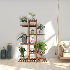 Rectangular Multi-Tiered Plant Stand Perfect for Space Saving Used as a Multiple Storage Display Shelf Rack for Sundries