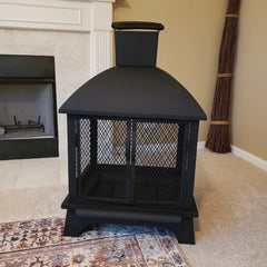 Steel Wood Burning Outdoor Fireplace