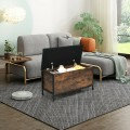 Entryway Flip Top Ottoman Stool with Padded Seat