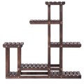 6-Tier Garden Wooden Plant Flower Stand Shelf for Multiple Plants Indoor or Outdoor