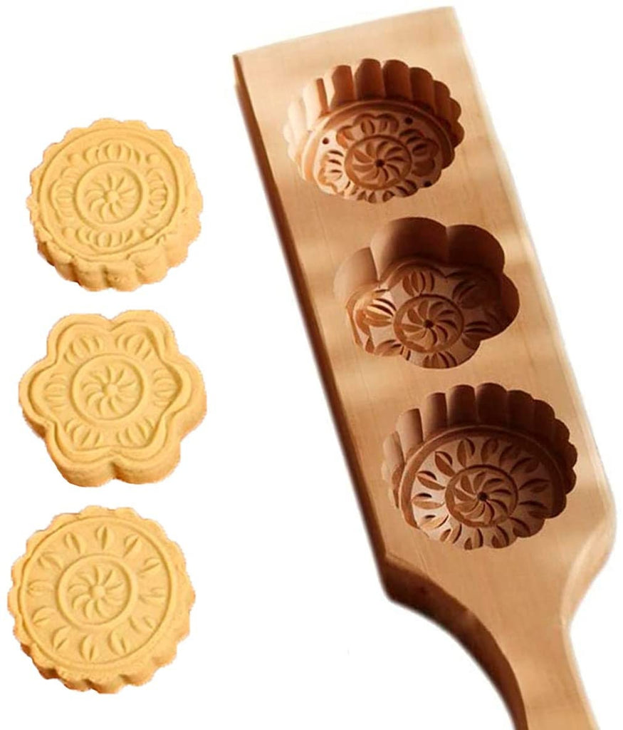 Moon Cake Mold Hand Press Cookie Stamps Pastry Tool Flower Pattern Cake Mold