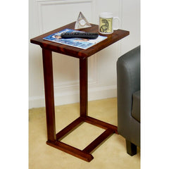 Mahogany Solid Wood C Table End Table Fit Virtually All Laptops Comfortably, or Coffee, Magazine and your Remote