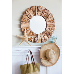Drift Wood Rustic Accent Mirror Brings The Look and Feel of The Ocean to Your Entryway or Hallway Walls