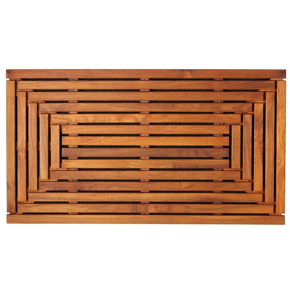 Rectangle Teak & Wood Non-Slip Shower Mat Perfect For Any Space Outside Your Sauna, Pool, Spa, Shower, Bathroom, Deck, Boat or RV