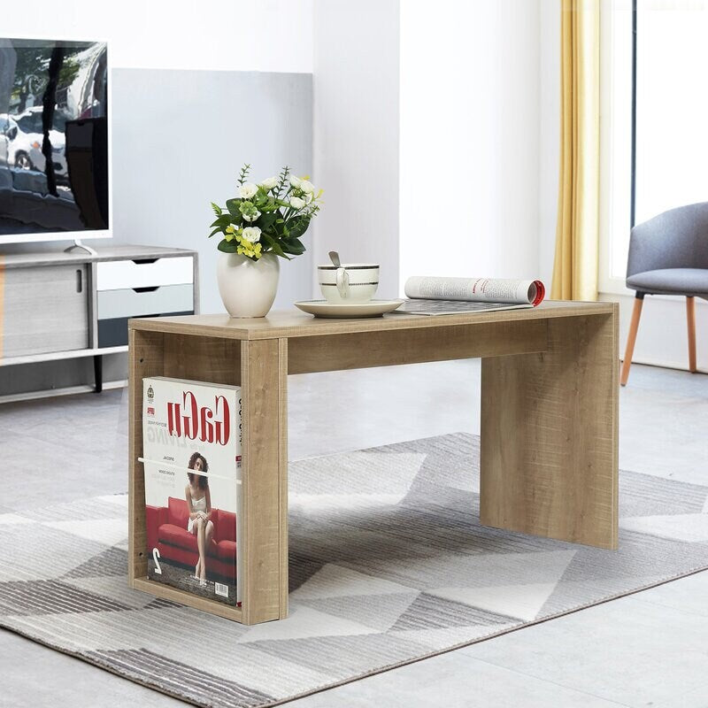 Wooden Oak Coffee Table with Book Shelf Perfect for your Living Room, Wooden Cofffe Table