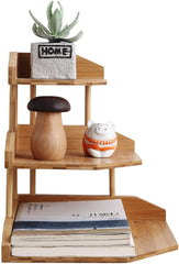 Bamboo Spice Rack Corner Shelves-3 tier Standing pantry Shelf for kitchen counter storage,Bathroom Countertop Storage Organizer