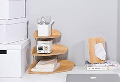 Bamboo Spice Rack Corner Shelves-3 tier Standing pantry Shelf for kitchen counter storage,Bathroom Countertop Storage Organizer