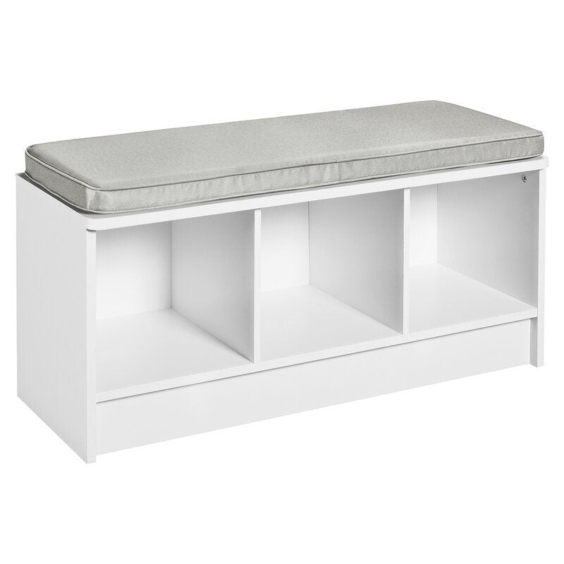 3 Shelf Shoe Storage Bench Open Compartments, Shoe Storage Fits for Living Room or Office
