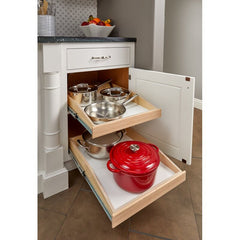 Made-To-Fit Standard Slide-Out Shelf, Full Extension, Choice of Custom Size and Solid Wood Front Pull Out Drawer