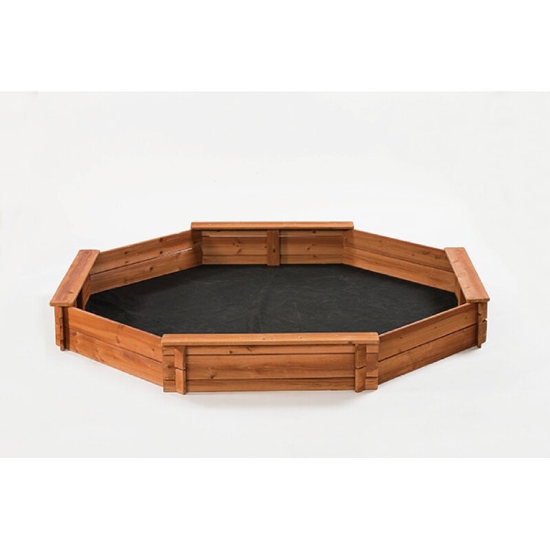 78" x 9" Solid Wood Octagon Sandbox with Cover Perfect Addition to Your Backyard Play Equipment