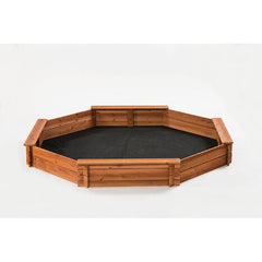 78" x 9" Solid Wood Octagon Sandbox with Cover Perfect Addition to Your Backyard Play Equipment