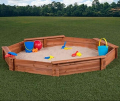 1 Solid Wood Octagon Sandbox with Cover Perfect Addition to Your Backyard Play Equipment