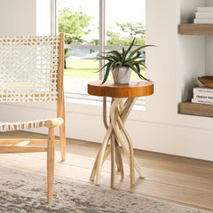 End Table Sidekick For Any Sofa, Bed, or Little-Used Corner Built by Hand From Solid Teak Wood