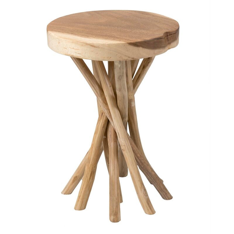 End Table Sidekick For Any Sofa, Bed, or Little-Used Corner Built by Hand From Solid Teak Wood