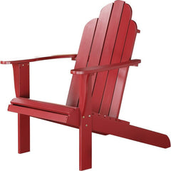 Red Selkirk Solid Wood Adirondack Chair Slightly Rounded Backrest For Optimal Comfort