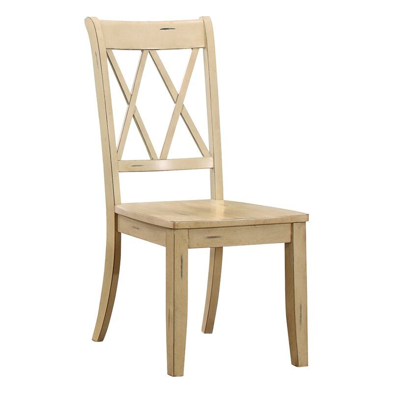 Set of 2 Solid Wood Cross Back Side Chair Perfect Perch To Enjoy a Meal While They Reinforce The Style Set By Your Dinner Chair