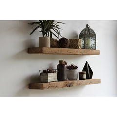 2 Piece Solid Wood Floating Shelf with Reclaimed Wood Shelves and Handcrafted  Barn Wood