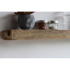 2 Piece Solid Wood Floating Shelf with Reclaimed Wood Shelves and Handcrafted  Barn Wood