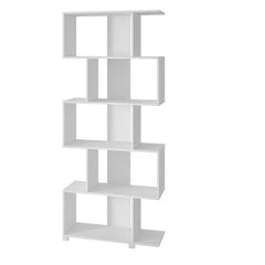 White Angelica Geometric Bookcase Providing Perfect Platforms for Displaying Framed Photos, Books Perfect for Space Saving