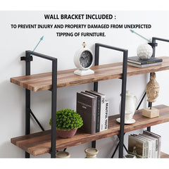 4 Shelves D Khat Iron Etagere Bookcase Fit Perfectly in The Living Room, Entryway, Bedroom, Kitchen Durable Anti-tip Kit