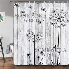 Rustic Gray Wooden Barn Wall Shower Curtains 69X70 Polyester Fabric Gray
