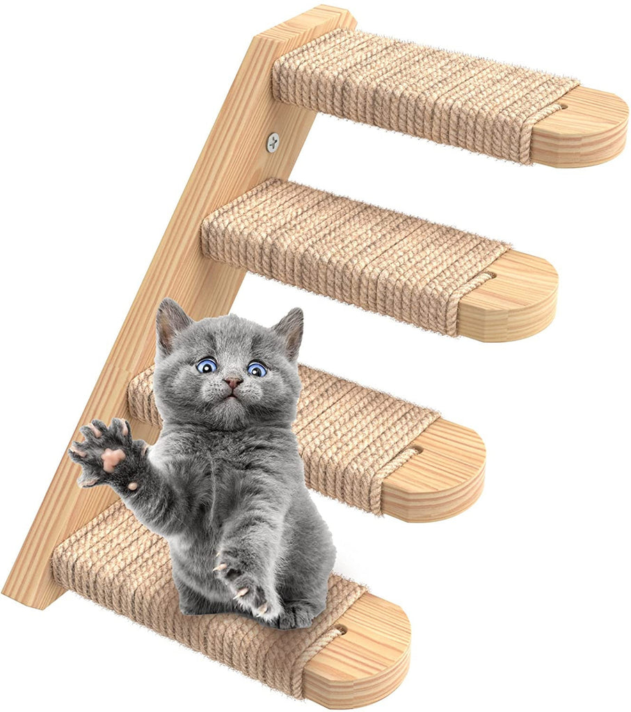 Skywin Cat Steps - Solid Rubber Wood Cat Stairs Great for Scratching and Climbing - Easy to Ins