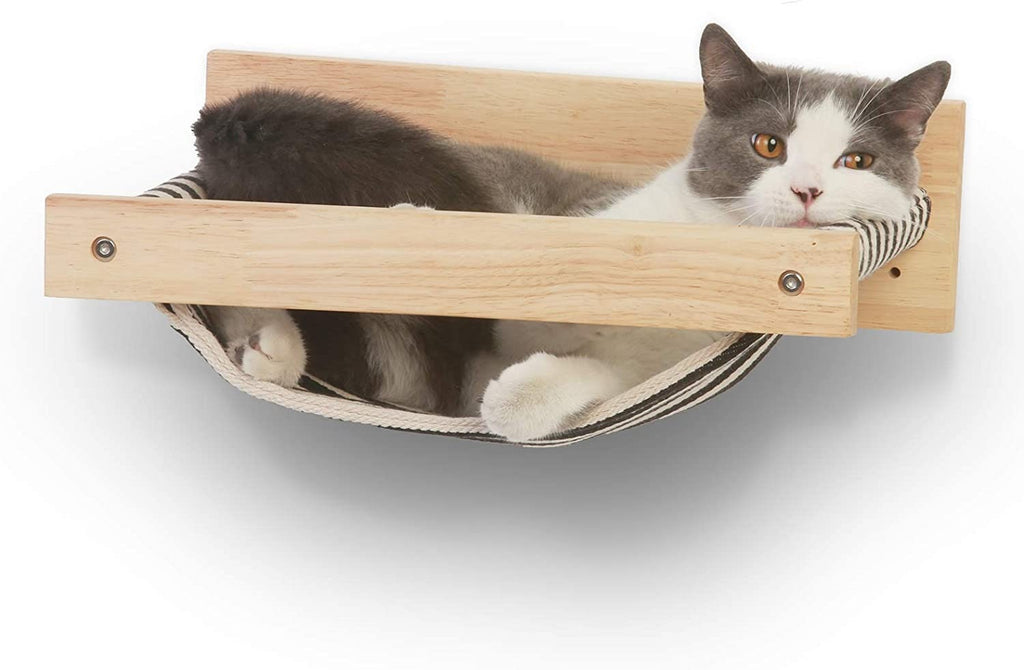 Cat Hammock Wall Mounted Large Cats Shelf - Modern Beds and Perches - Premium Kitty Furniture for Sleeping, Playing, Climbing, and Lounging